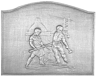 Plaque cheminée décorée Losilet 60-69 cm - SP019C