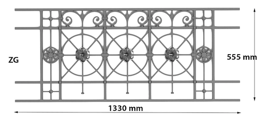 garde-corps, grille de balcon, balcon de croisés pour terrasse de jardin, immeuble, maison en fonte moulée et en fer forgé_loiselet-ZA