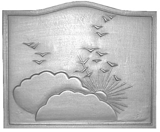 Plaque cheminée décorée Losilet 60-69 cm - RP0429