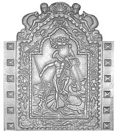 Plaque cheminée décorée Losilet 60-69 cm - RP0007B