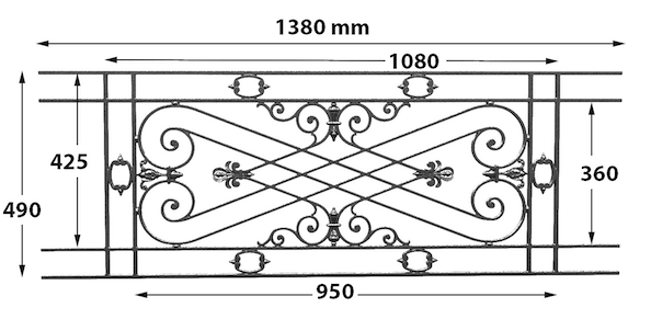 garde-corps, grille de balcon, balcon de croisés pour terrasse de jardin, immeuble, maison en fonte moulée et en fer forgé_loiselet-ZA