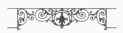 garde-corps, barre d'appui, appui de fenêtre, balustrade, en fonte moulée et fer forgé_LOISELET_ Bh