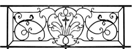 garde-corps, grille de balcon, balcon de croisés pour terrasse de jardin, immeuble, maison en fonte moulée et en fer forgé_loiselet-NS