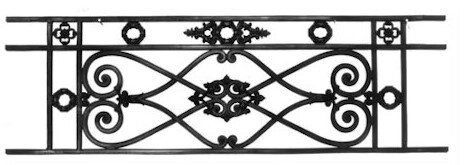 garde-corps, grille de balcon, balcon de croisés pour terrasse de jardin, immeuble, maison en fonte moulée et en fer forgé_loiselet-OM