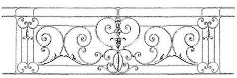 garde-corps, grille de balcon, balcon de croisés pour terrasse de jardin, immeuble, maison en fonte moulée et en fer forgé_loiselet-OO-BIS