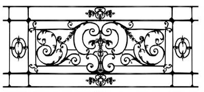 garde-corps, grille de balcon, balcon de croisés pour terrasse de jardin, immeuble, maison en fonte moulée et en fer forgé_loiselet-UK