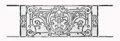 garde-corps, grille de balcon, balcon de croisés pour terrasse de jardin, immeuble, maison en fonte moulée et en fer forgé_loiselet-YM