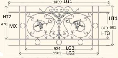 garde-corps, grille de balcon, balcon de croisés pour terrasse de jardin, immeuble, maison en fonte moulée et en fer forgé_loiselet-MX