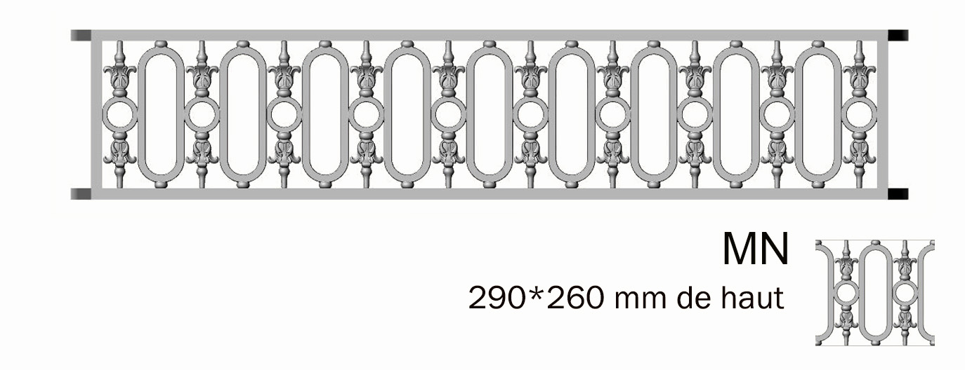 garde-corps, grille de balcon, balcon de croisés pour terrasse de jardin, immeuble, maison en fonte moulée et en fer forgé_loiselet-MY