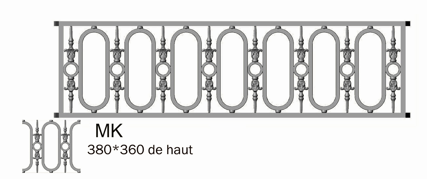 garde-corps, grille de balcon, balcon de croisés pour terrasse de jardin, immeuble, maison en fonte moulée et en fer forgé_loiselet-MY