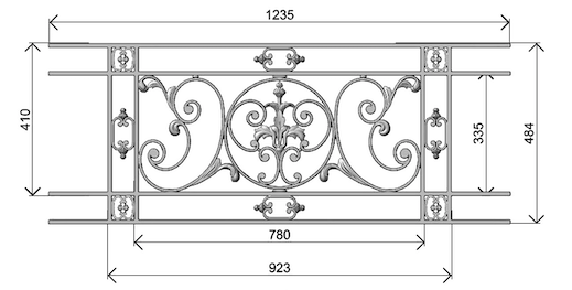 garde-corps, grille de balcon, balcon de croisés pour terrasse de jardin, immeuble, maison en fonte moulée et en fer forgé_loiselet-JX