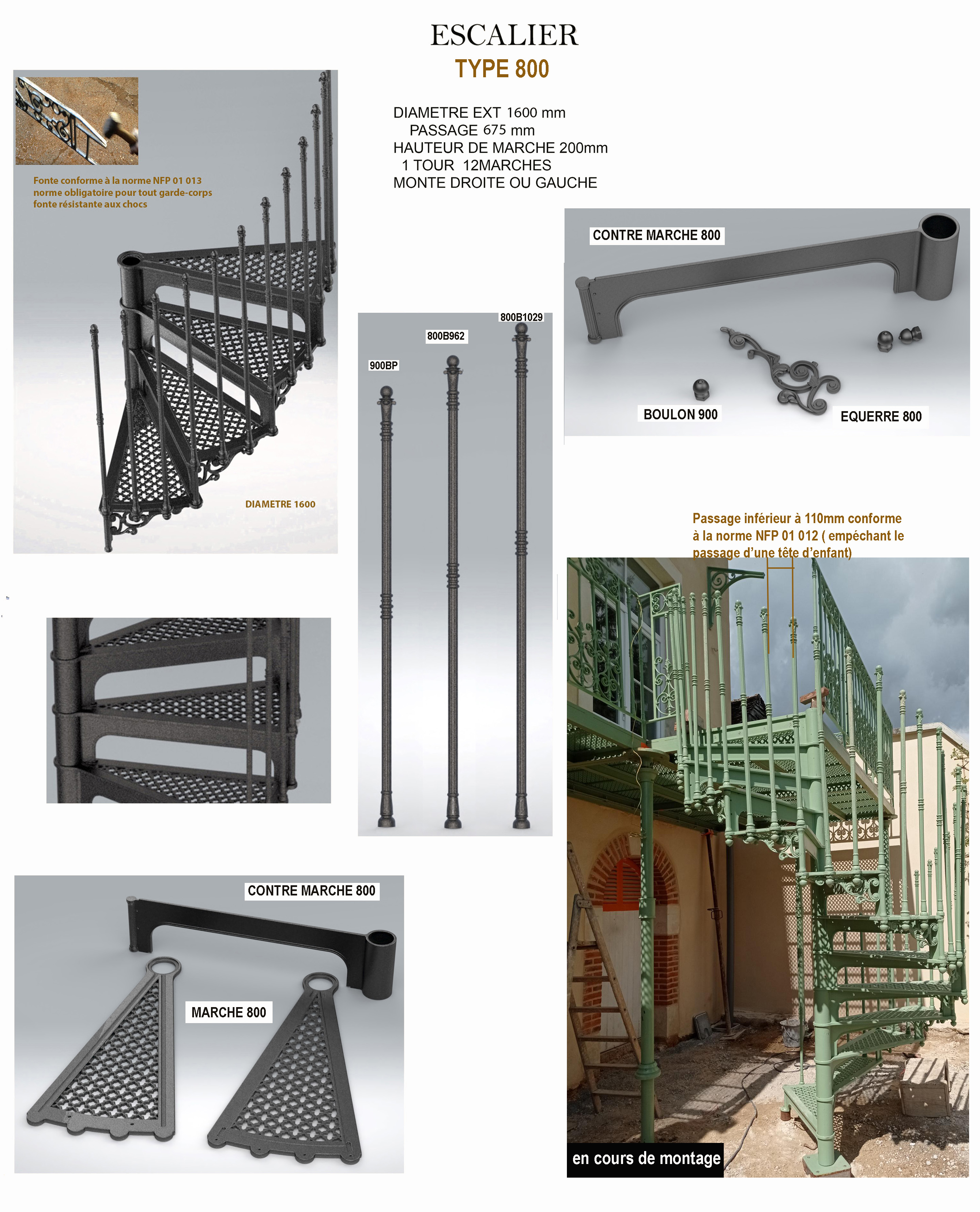 ESCALIER COLIMACON 800