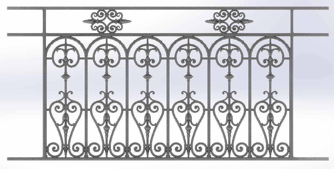 GRILLE DE BALCON - GARDE CORPS - BALUSTRADE - LOISELET - JV - FACE