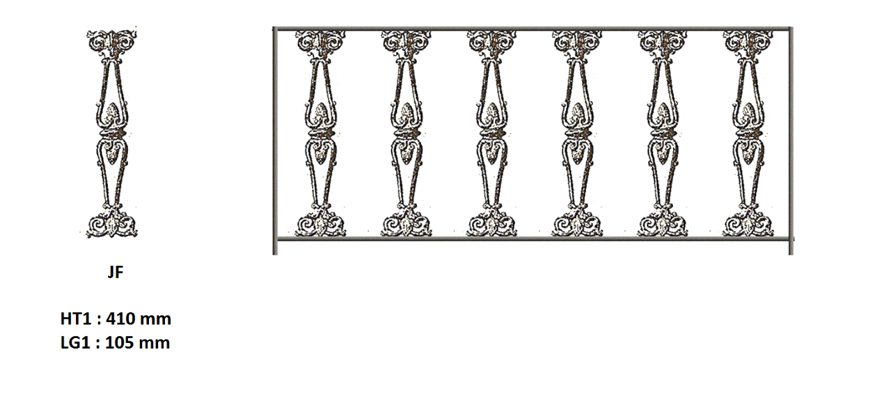 GRILLE DE BALCON GARDE CORPS BALUSTRADE LOISELET - JF