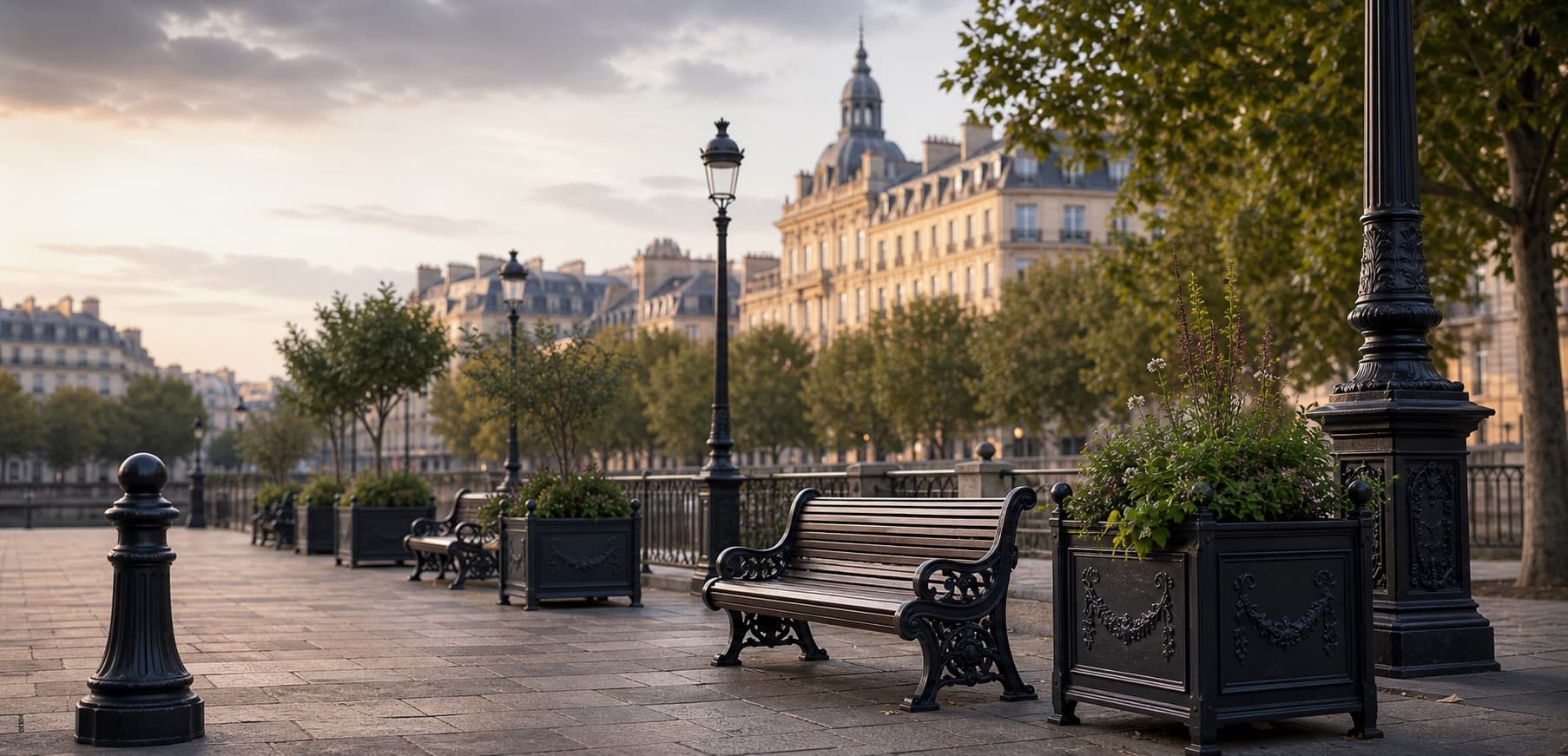 Mobilier urbain en fonte