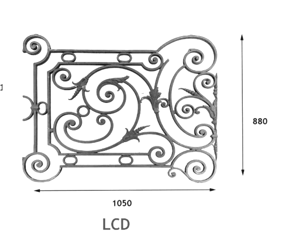 Balustrade, rambarde ouvragée en fonte