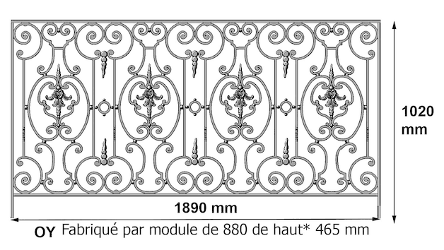 Balustrade, rambarde ouvragée en fonte - Thumbnail 2