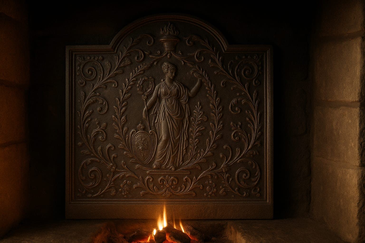 Cheminée et feu