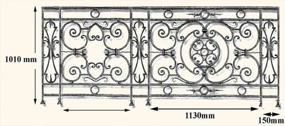 Balustrade, rambarde ouvragée en fonte