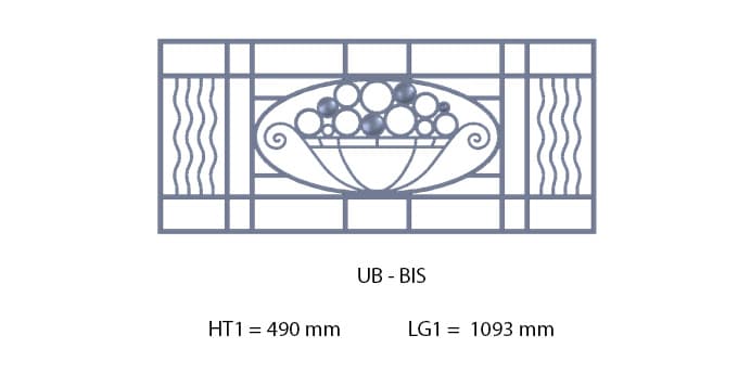 Grille de balcon, garde-corps en fonte — ref UB BIS