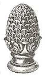 Boule d'escalier - Pomme de pin base ronde