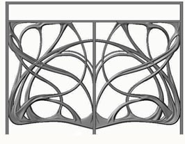 balustrade, balustre, rambarde, en fonte moulée et en fer forgé_Loiselet_GU