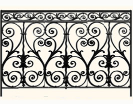 balustrade, balustre, rambarde, en fonte moulée et en fer forgé_Loiselet_HG