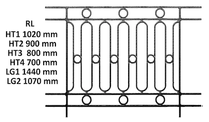 balustrade, balustre, rambarde, en fonte moulée et en fer forgé_Loiselet_rl