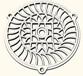 Grille d'aération ou grille de chauffage ronde diam 180 mm