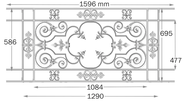 balustrade, balustre, rambarde, en fonte moulée et en fer forgé_Loiselet_Sm