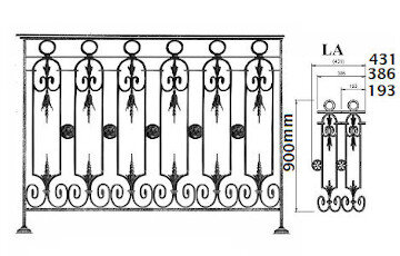 balustrade, balustre, rambarde, en fonte moulée et en fer forgé_Loiselet_LA