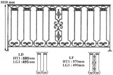 balustrade, balustre, rambarde, en fonte moulée et en fer forgé_Loiselet_LD-LF