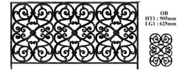 balustrade, balustre, rambarde, en fonte moulée et en fer forgé_Loiselet_OB