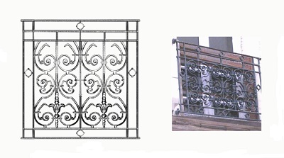 balustrade, balustre, rambarde, en fonte moulée et en fer forgé_Loiselet_HE