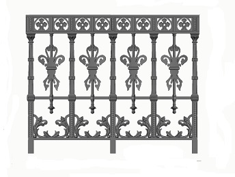 balustrade, balustre, rambarde, en fonte moulée et en fer forgé_Loiselet_LE