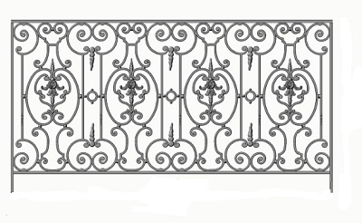 balustrade, balustre, rambarde, en fonte moulée et en fer forgé_Loiselet_hc