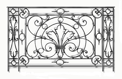 balustrade, balustre, rambarde, en fonte moulée et en fer forgé_Loiselet_SB
