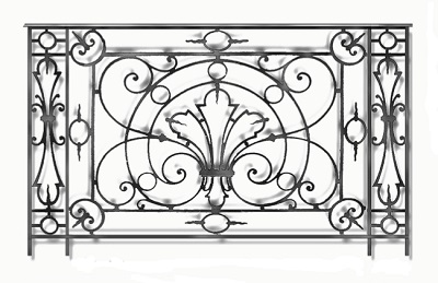 balustrade, balustre, rambarde, en fonte moulée et en fer forgé_Loiselet_SB