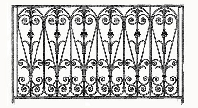 balustrade, balustre, rambarde, en fonte moulée et en fer forgé_Loiselet_OL