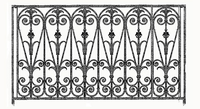 balustrade, balustre, rambarde, en fonte moulée et en fer forgé_Loiselet_OL