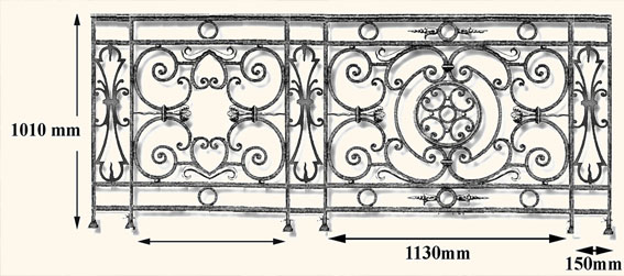 balustrade, balustre, rambarde, en fonte moulée et en fer forgé_Loiselet_DC-DF