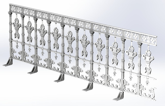 balustrade, balustre, rambarde, en fonte moulée et en fer forgé_Loiselet_LE-mesures