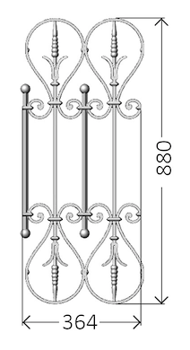 balustrade, balustre, rambarde, en fonte moulée et en fer forgé_Loiselet_Sj