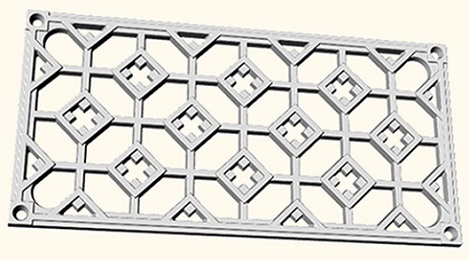 Grille d'aération ou grille de chauffage rectangle 240x120