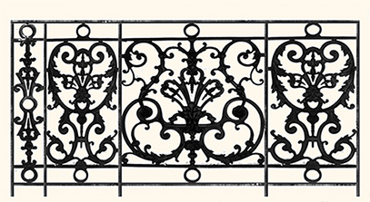 balustrade, balustre, rambarde, en fonte moulée et en fer forgé_Loiselet_OE-EF-OG-OI