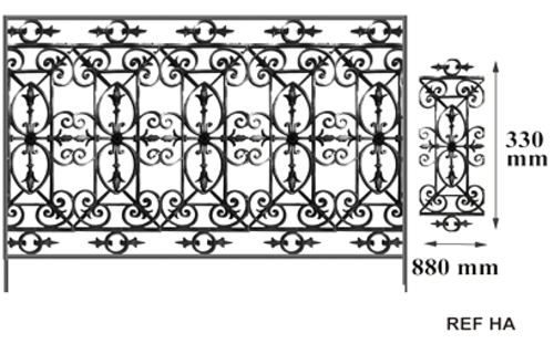 BALUSTRADE BALUSTRE RAMBARDE FONTE FER FORGÉ LOISELET - HA