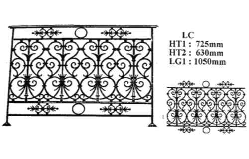 BALUSTRADE BALUSTRE RAMBARDE FONTE FER FORGÉ LOISELET - LC