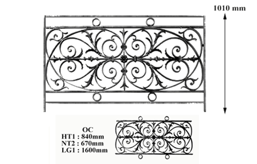 BALUSTRADE BALUSTRE RAMBARDE FONTE FER FORGÉ LOISELET - OC