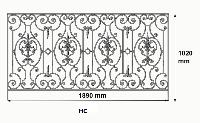 BALUSTRADE BALUSTRE RAMBARDE FONTE FER FORGÉ LOISELET - HC