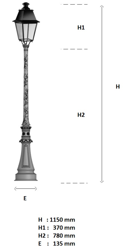 Lampadaire en fonte